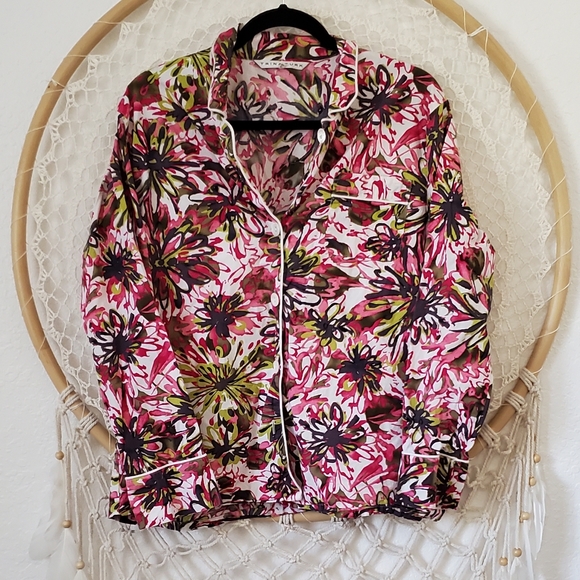 Trina Turk 100% Cotton Floral Pajama PJ Set Size M - Picture 3 of 9